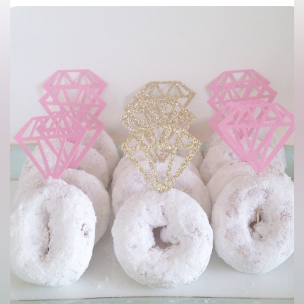 NWT light pink diamond donut and bagel picks